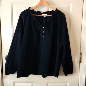 J Jill Corduroy peasant top